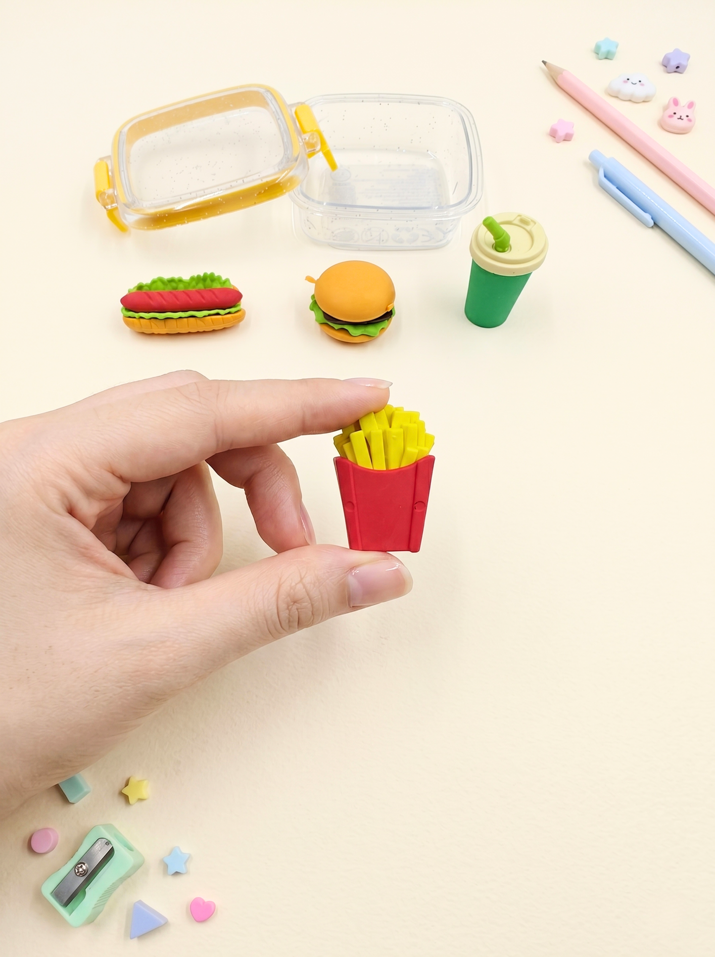 Cute mini food erasers