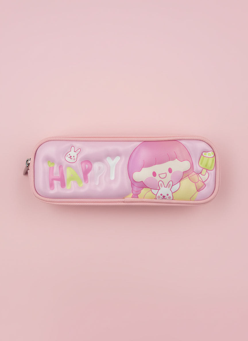 Kawaii Zipper Pencil case - Happy Girl