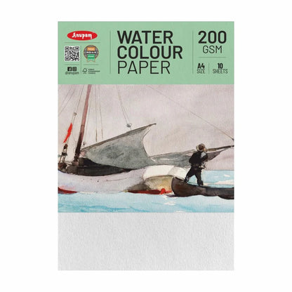 Anupam watercolour paper pack with a sailboat illustration on a white background