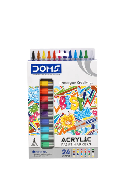 DOMS Acrylic Markers (Works well on Diverse Surfaces)