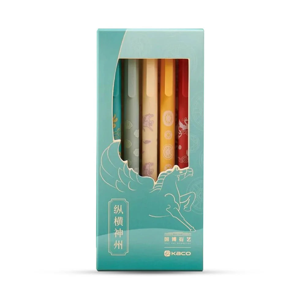 Packaged set of pens with a teal box featuring KACO branding.