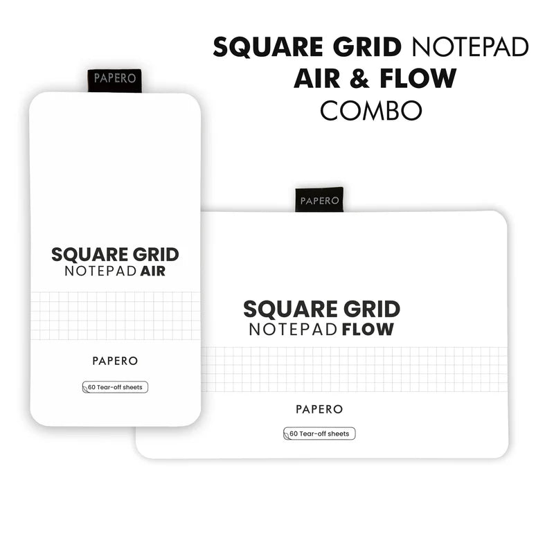 Square Grid Notepad Air & Flow Combo |90X180mm|210X140mm