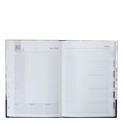Open planner showing a page with June 2026 dates and 'Notes' section.