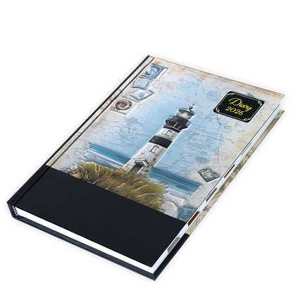 Diary with a lighthouse design on the cover