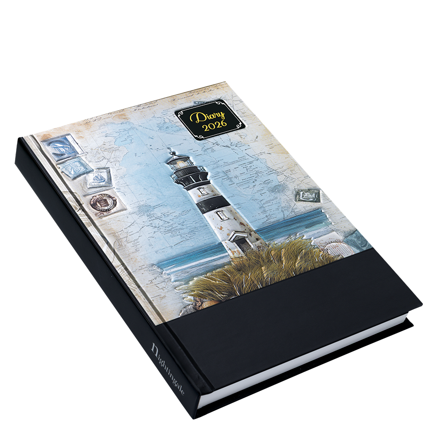 Diary with lighthouse design on the cover