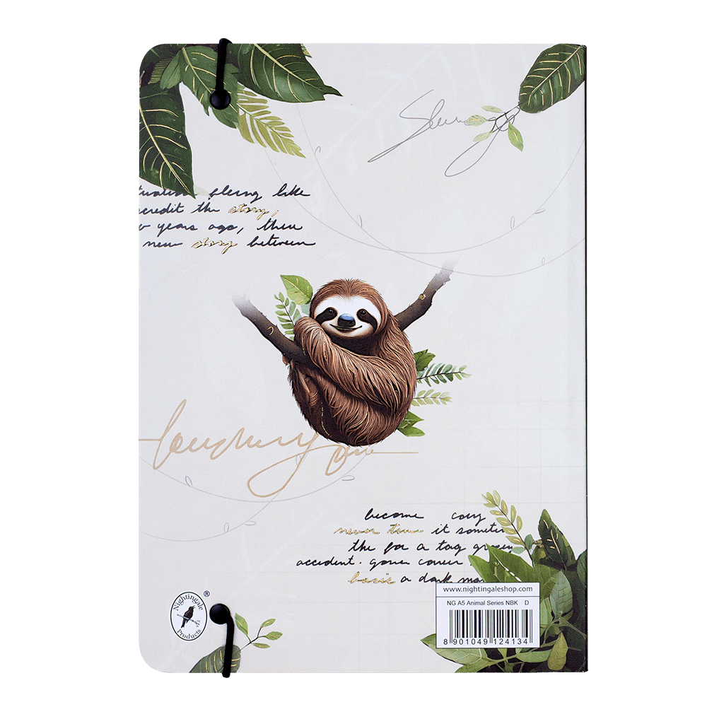 Nightingale Animal Notebook Sloth Bear