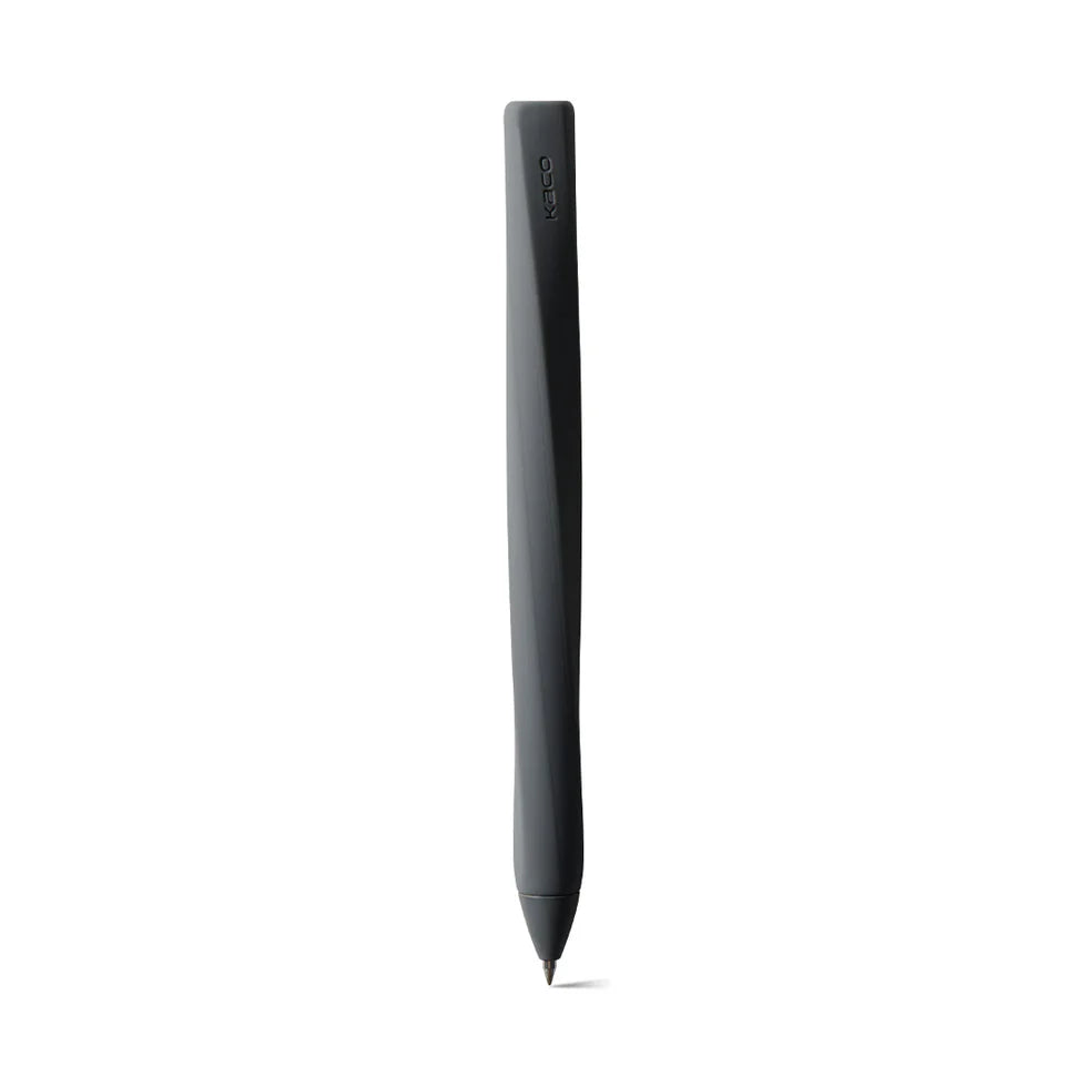 Black stylus pen on a white background