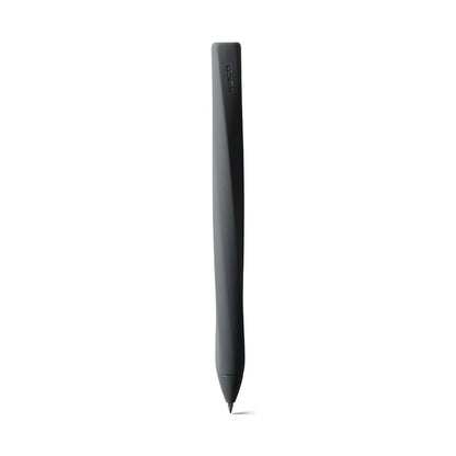Black stylus pen on a white background