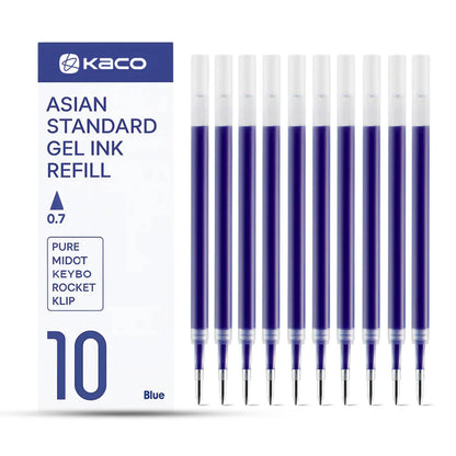 Kaco Pure Gel Pens 0.7mm Refill Set Pack of 10