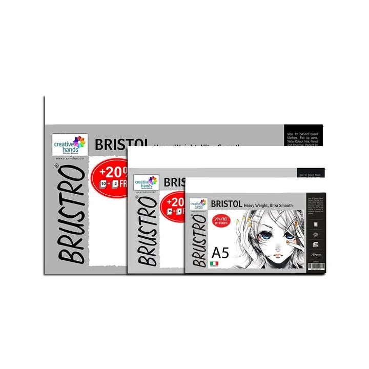 Brustro Bristol Paper 250 Gsm |A4|A5|10X14