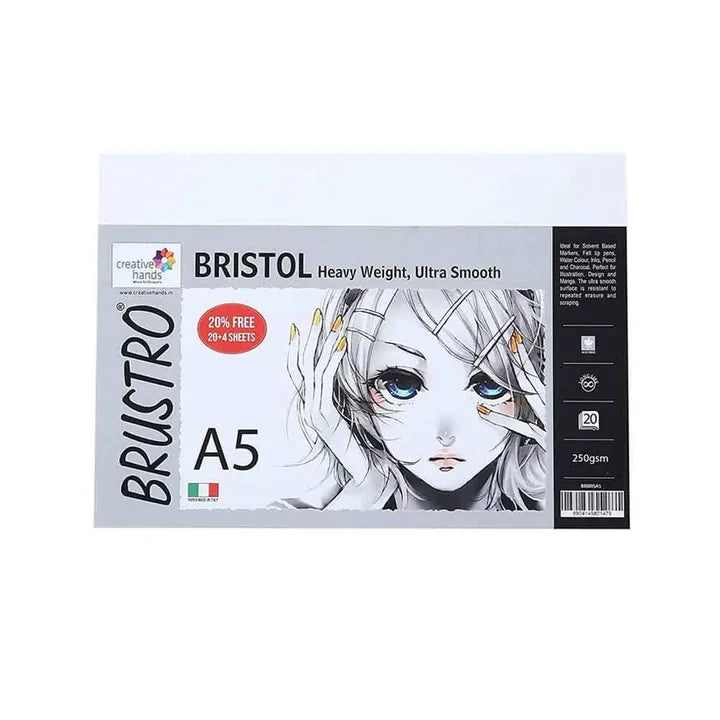 Brustro Bristol Paper 250 Gsm |A4|A5|10X14