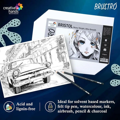 Brustro Bristol Paper 250 Gsm |A4|A5|10X14