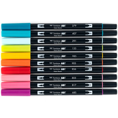 Tombow Dual Brush Pen Art Markers |Tropical | set of 10