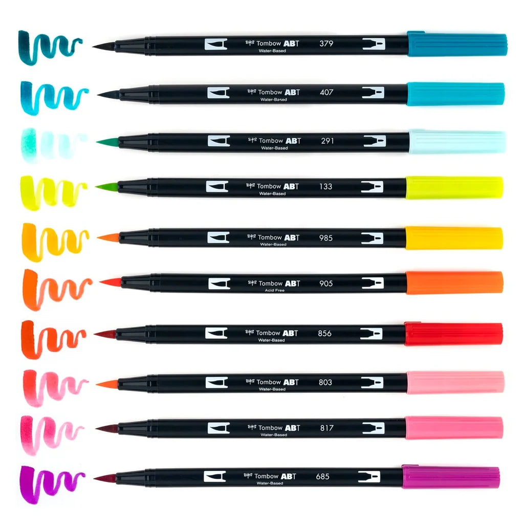 Tombow Dual Brush Pen Art Markers |Tropical | set of 10