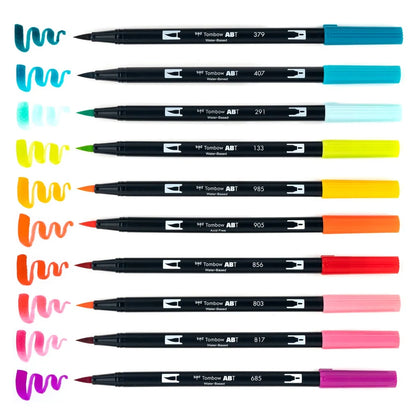 Tombow Dual Brush Pen Art Markers |Tropical | set of 10