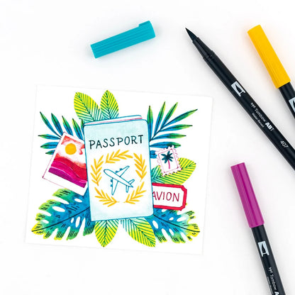 Tombow Dual Brush Pen Art Markers |Tropical | set of 10