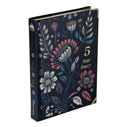 Floral design 5-year diary on a transparent background