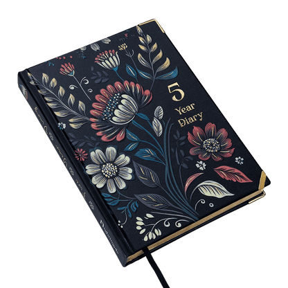 Floral design 5-year diary on a transparent background