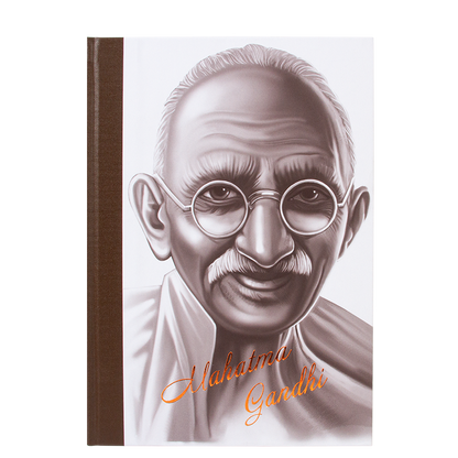 Notebook with a portrait of Mahatma Gandhi on the cover