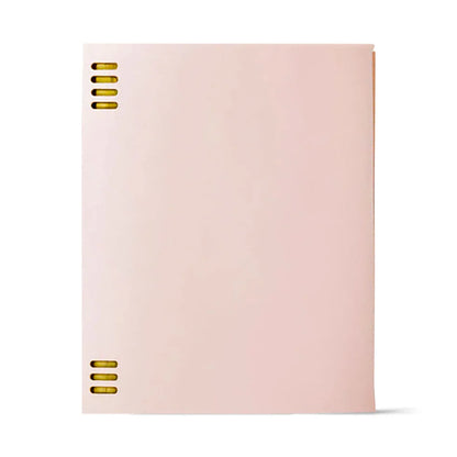 Pink power bank with gold ports on a white background