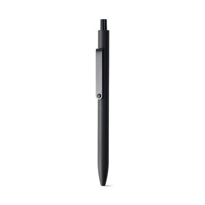 Black pen on a white background