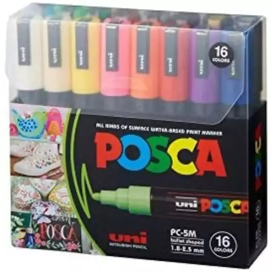 Uniball Posca Paint Marker Set | Water-Based 3M | 16 Colours