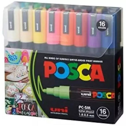 Uniball Posca Paint Marker Set | Water-Based 3M | 16 Colours