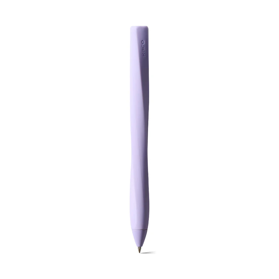 Purple stylus pen on a white background