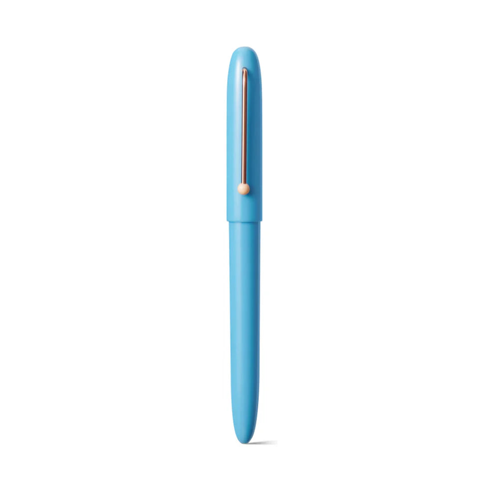 Blue pen on a white background