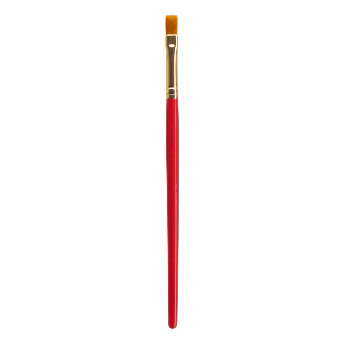 Paintbrush with a red handle on a white background