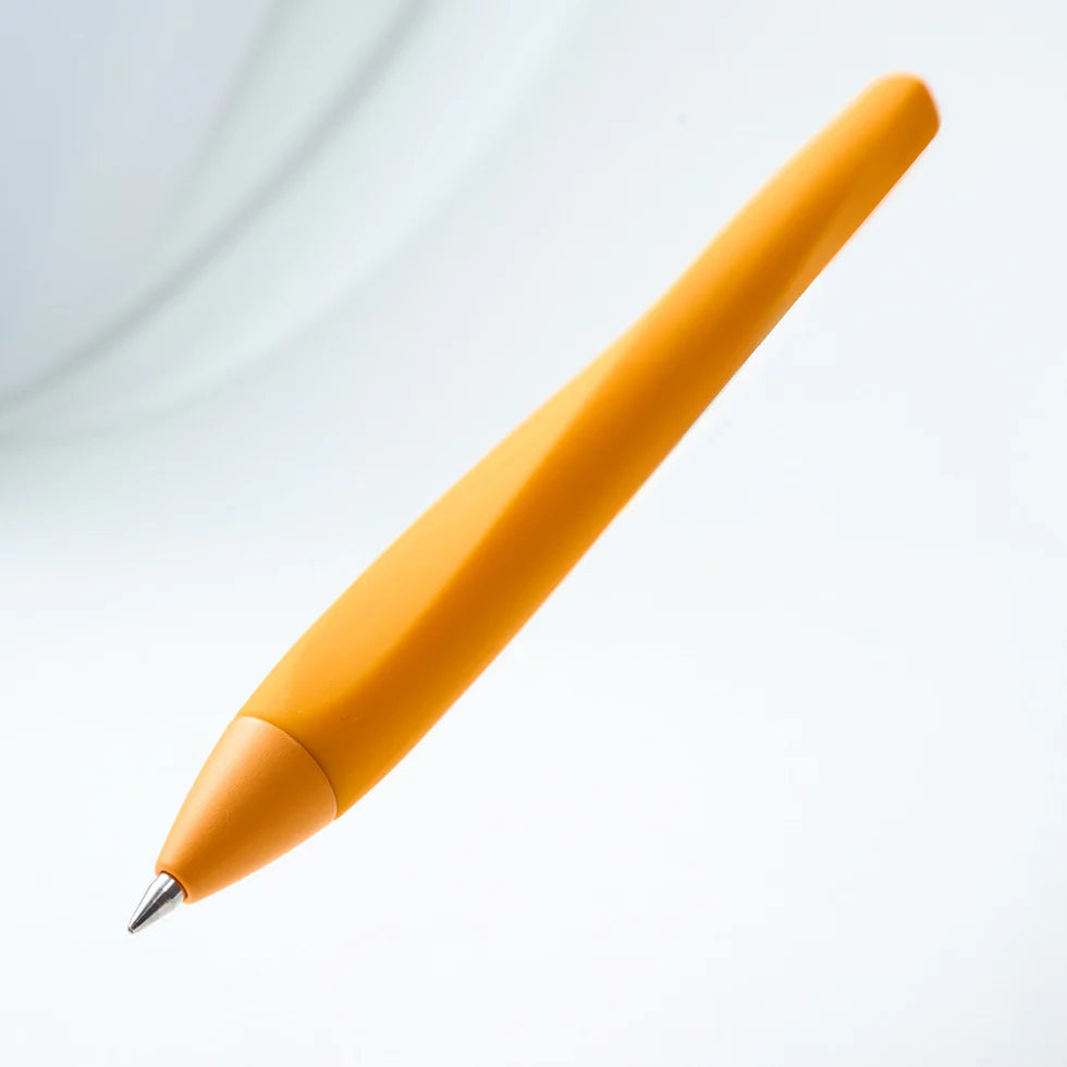 Orange pen on a light gray background
