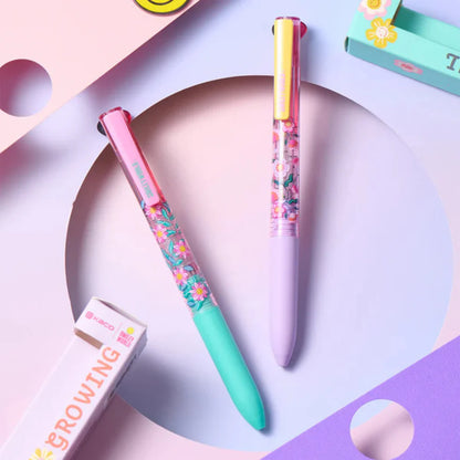 Two colorful pens on a pastel background with 'Growing' text.
