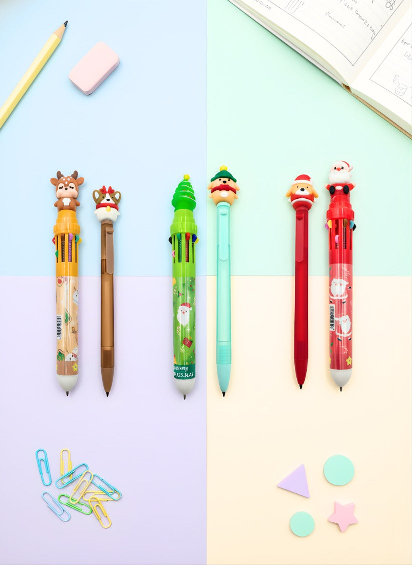 Christmas Kawaii Writing Combo – Eternal Pencil + Multicolor Pen (Set of 1 )