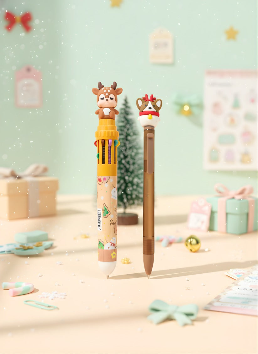 Christmas Kawaii Writing Combo – Eternal Pencil + Multicolor Pen (Set of 3 )