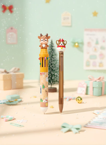 Christmas Kawaii Writing Combo – Eternal Pencil + Multicolor Pen (Set of 1 )