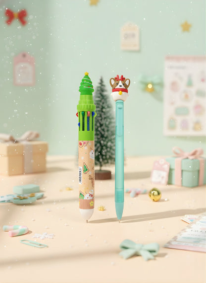 Christmas Kawaii Writing Combo – Eternal Pencil + Multicolor Pen (Set of 1 )