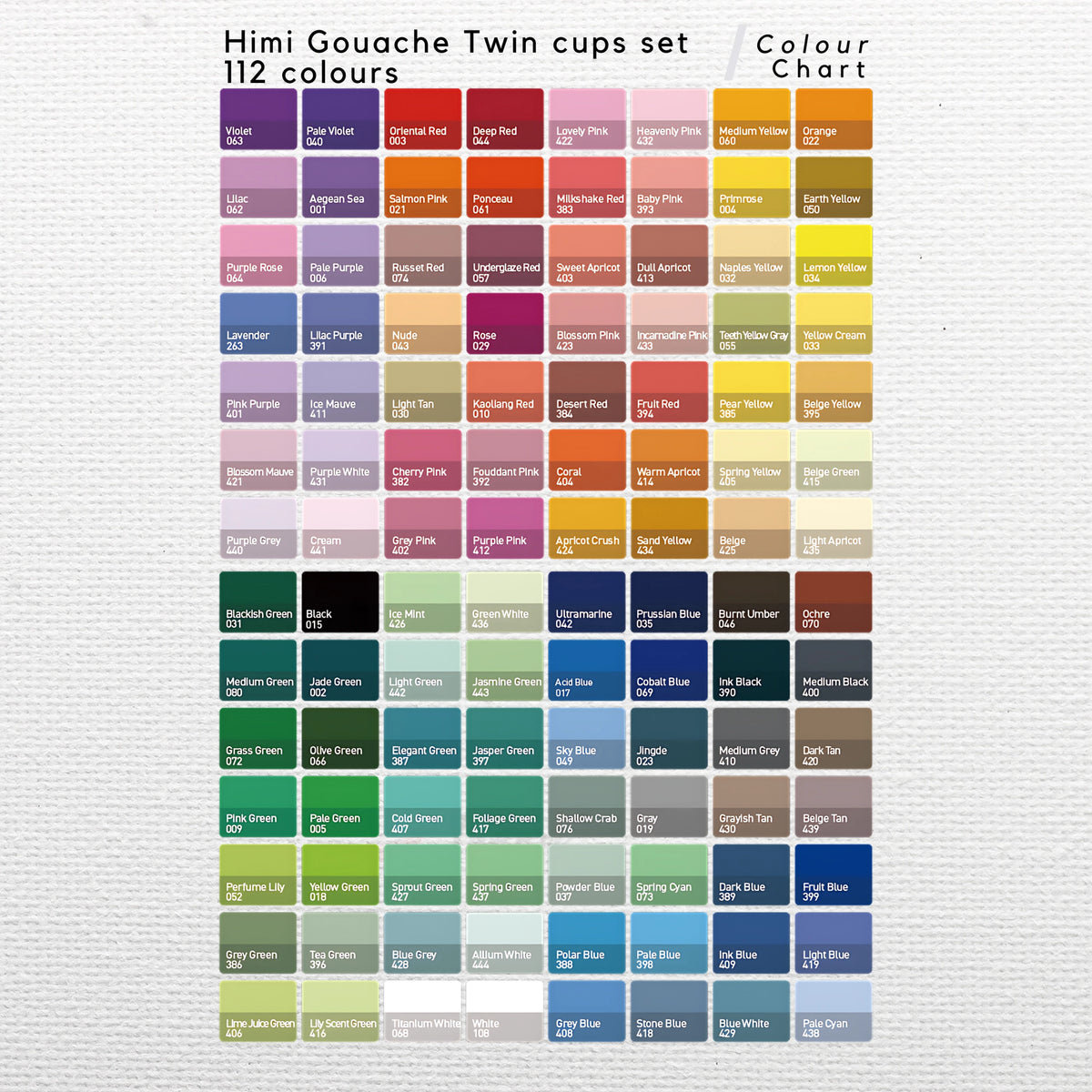 HIMI Gouache Paint - Twin Cup Sets- 12G Cups x 112 Colours
