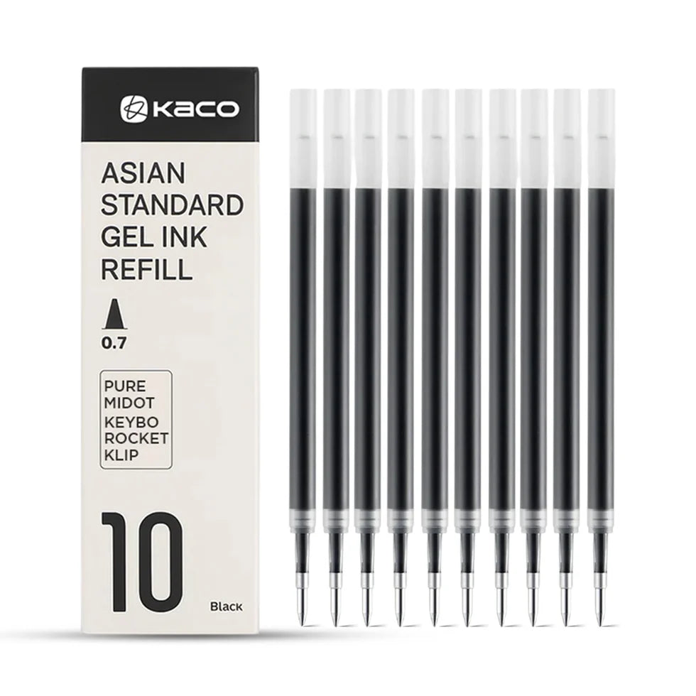 Kaco Pure Gel Pens 0.7mm Refill Set Pack of 10
