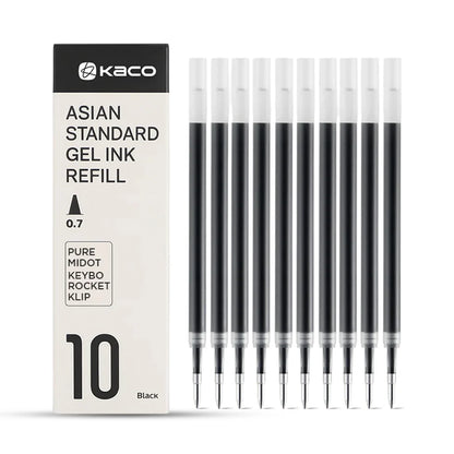Kaco Pure Gel Pens 0.7mm Refill Set Pack of 10