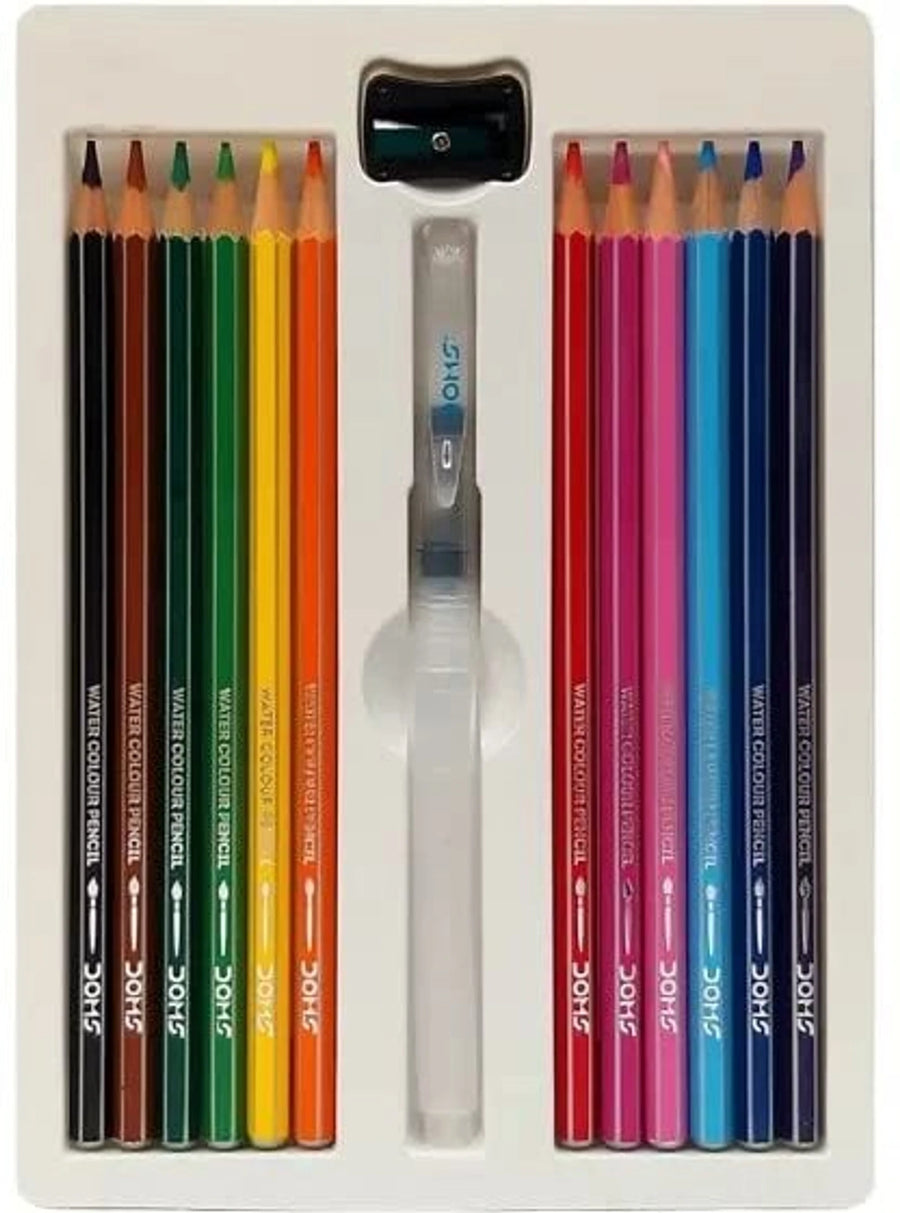 DOMS Water Color Pencil Hexagon Shaped Color Pencils | 12 Shades