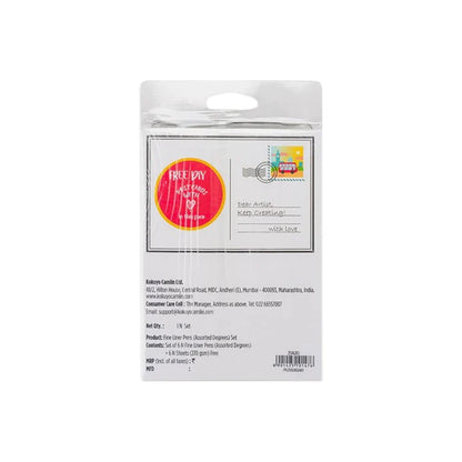 Camel Fineliner Pens - Set of 6 + Free A6 Postcards - Archival Ink