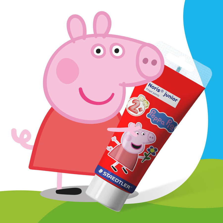 STAEDTLER Peppa Pig x Noris Junior Quick-Drying Finger Paints |4 Assorted Colours