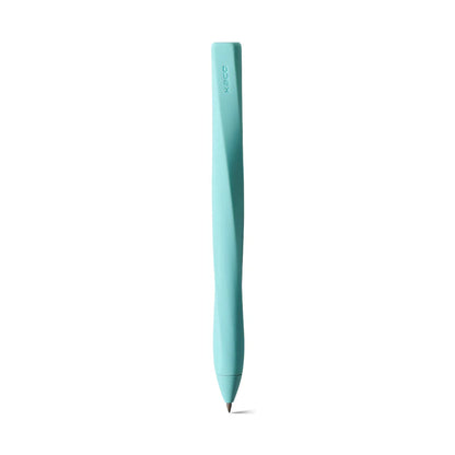 Light blue pen on a white background
