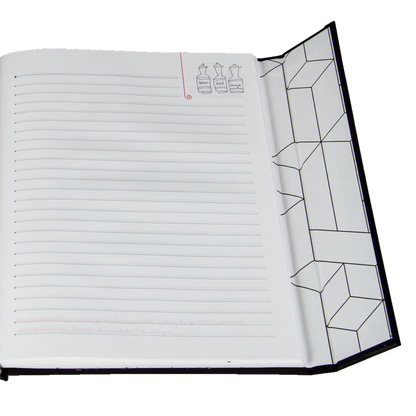 Notebook with geometric design on the cover
