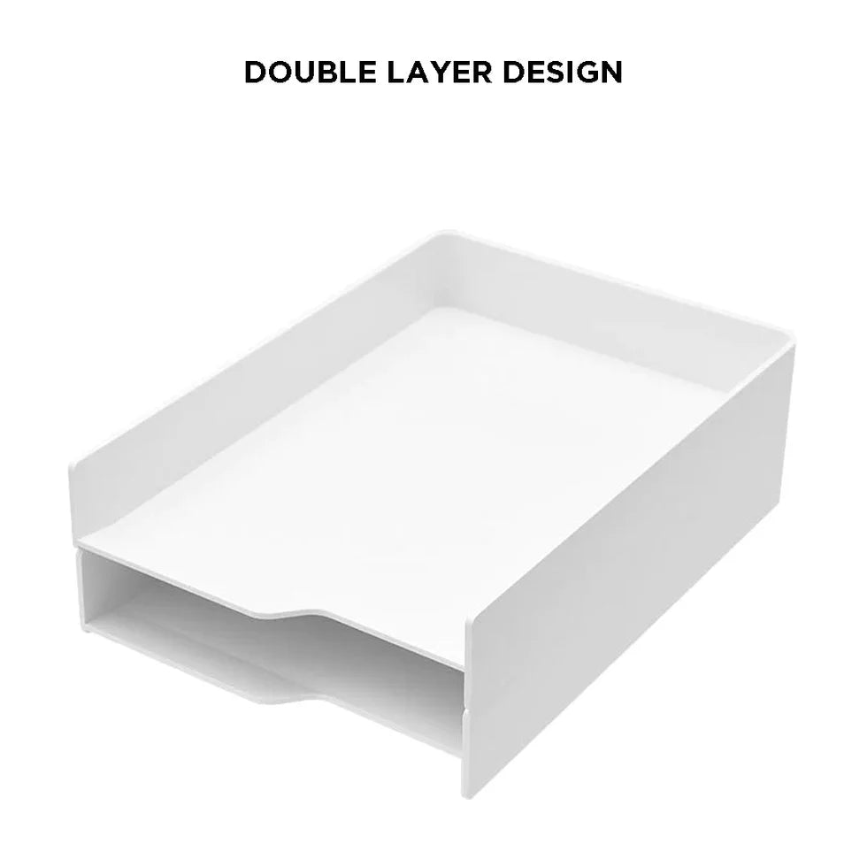 White double-layered box on a white background with text 'DOUBLE LAYER DESIGN'.
