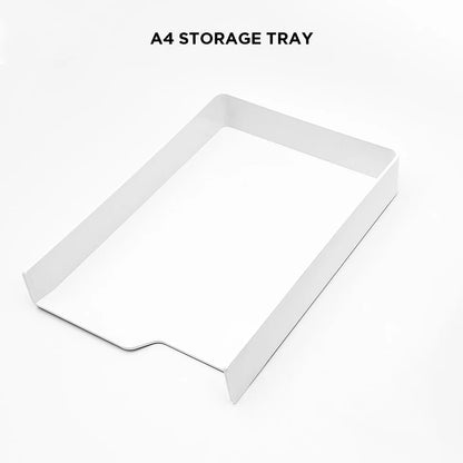 White A4 storage tray on a white background