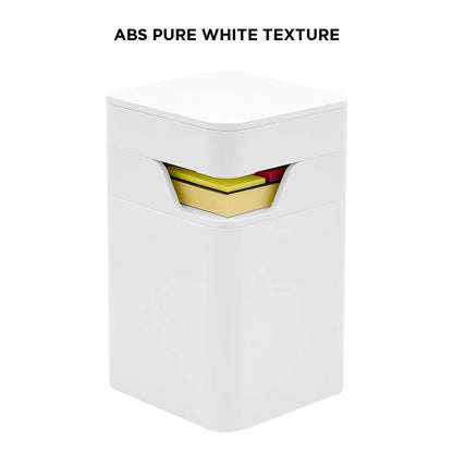 White textured object with colorful interior on a white background