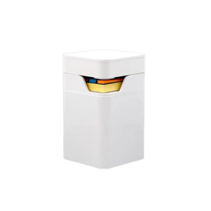 White electronic device with colorful interior on a white background
