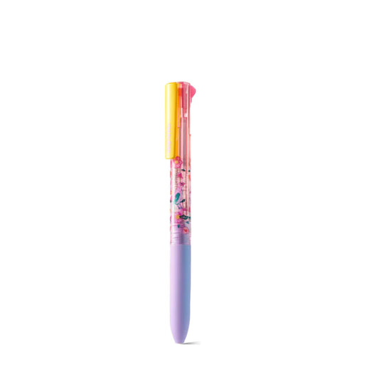 Multicolored pen with a gradient design on a white background