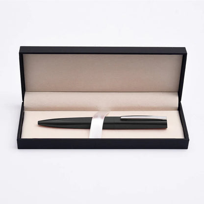 Black pen in a black box on a white background